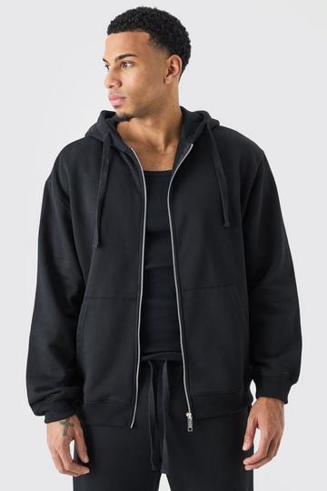 Oversized Zip Through Hoodie black