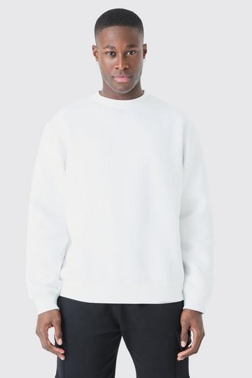 Basic Oversized Crew Neck Sweatshirt white