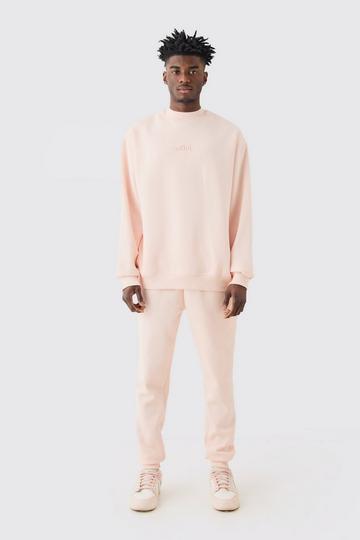 Offcl Oversized Extended Neck Sweatshirt Tracksuit pastel pink