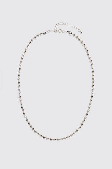 Metal Beaded Chain Necklace In Silver silver