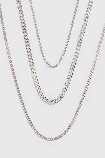 3 Pack Chain Necklace In Silver silver