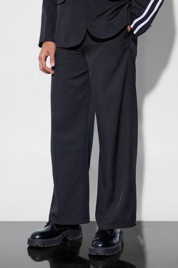Tailored Pleat Front Wide Leg Trousers black