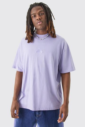 Lilac Purple Man Oversized Extended Neck T-shirt