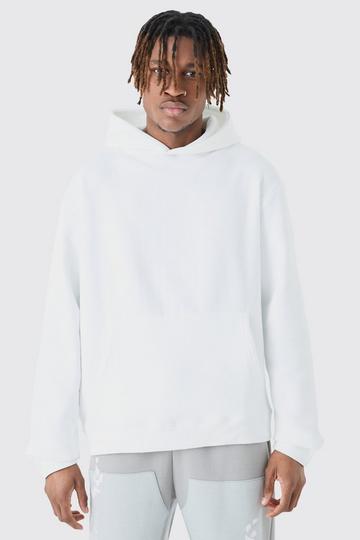 White Tall Basic Over The Head Hoodie In White