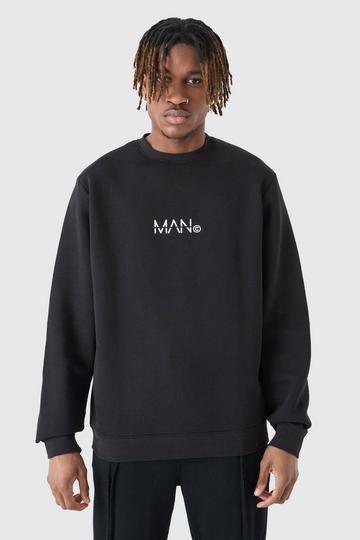 Black Tall Man Dash Crew Neck Sweatshirt In Black