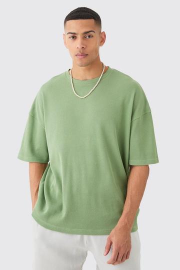 Sage Green Oversized Waffle T-shirt
