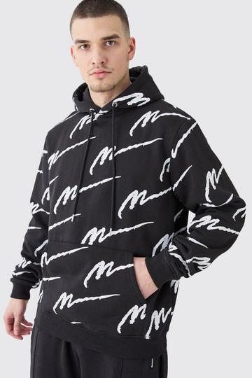 Tall Man Signature All Over Print Hoodie black