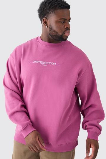 Plus Oversized Extended Neck Limited Sweatshirt rose