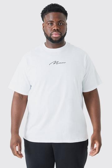 Plus Man Signature Chest Print T-shirt white