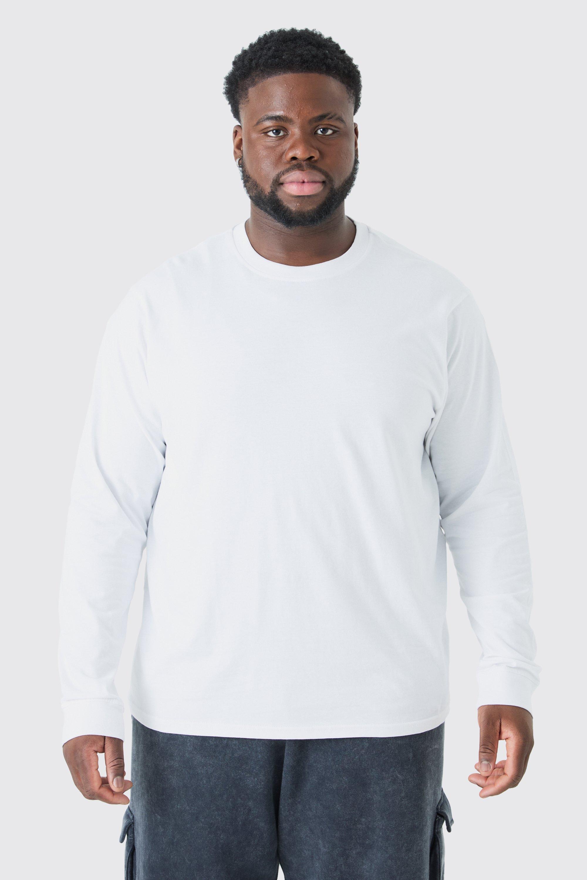 Men s white long sleeve shirts boohoo UK