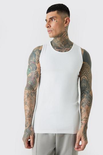 Tall Muscle Fit Vest white