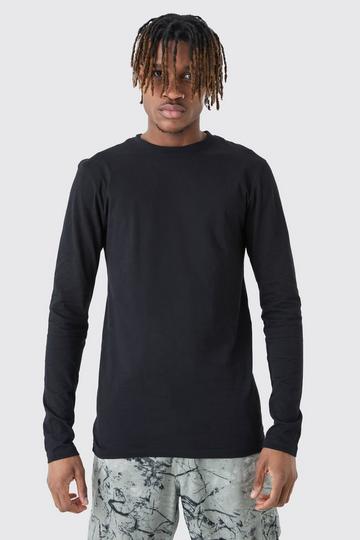Tall Long Sleeve Muscle Fit T-shirt black