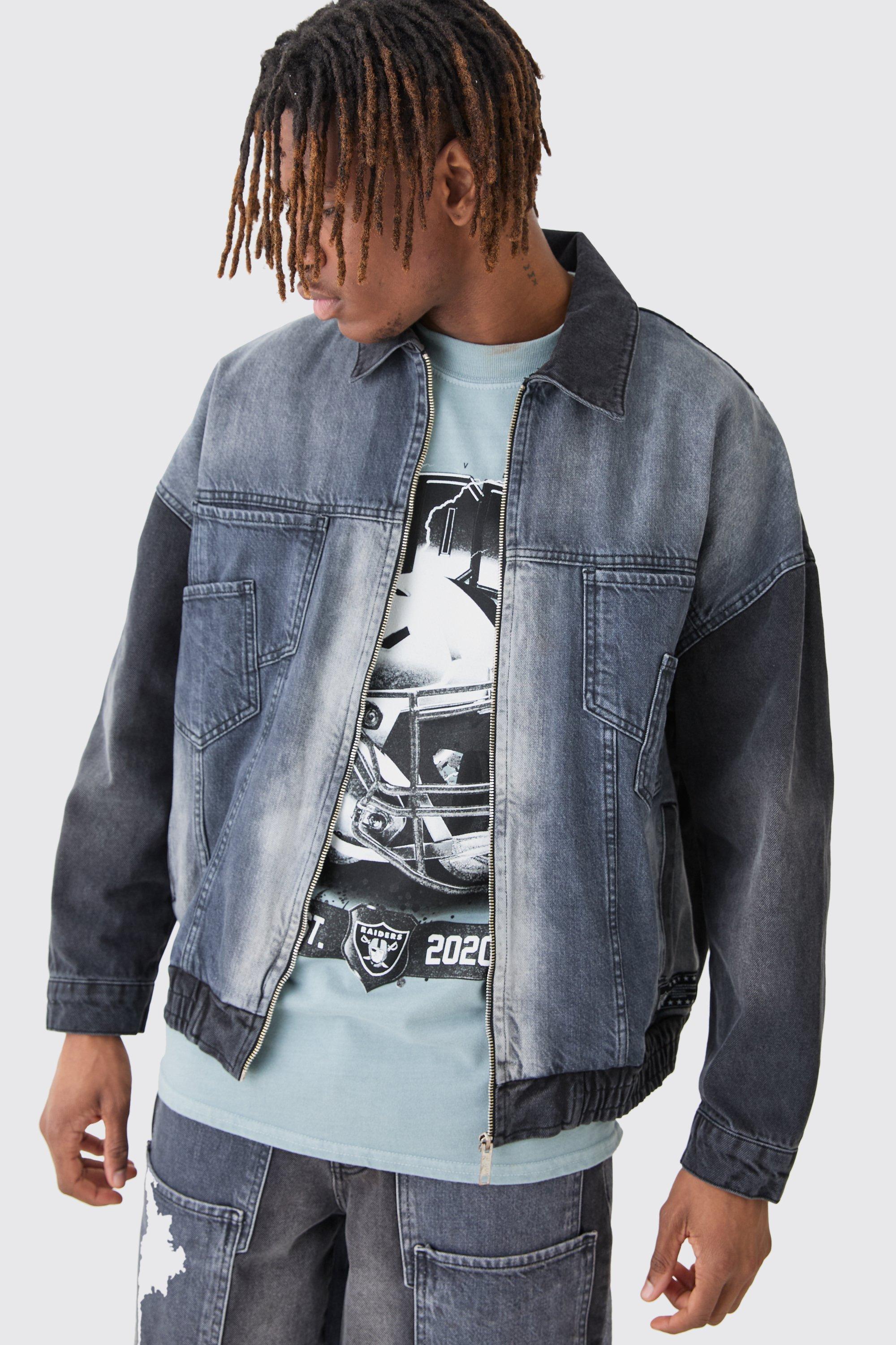 Charcoal grey denim clearance jacket