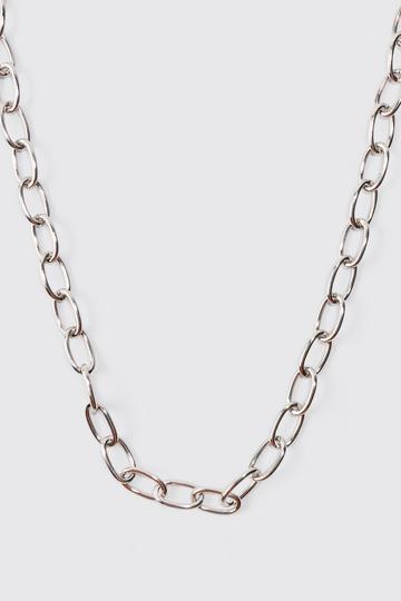 Silver Short Chunky Metal Chain Necklace In Silver