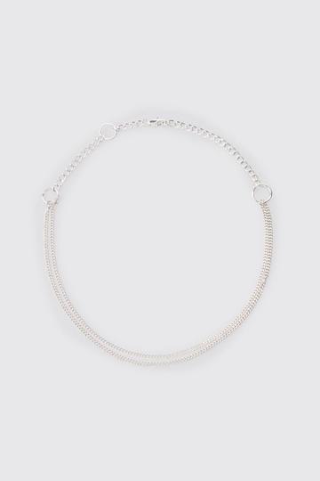 Loop Detail Metal Chain Necklace In Silver silver