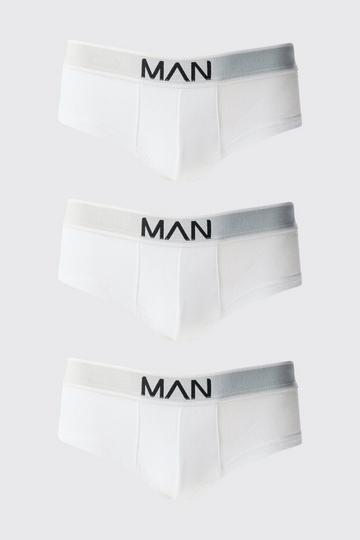 3 Pack Man Logo Briefs white