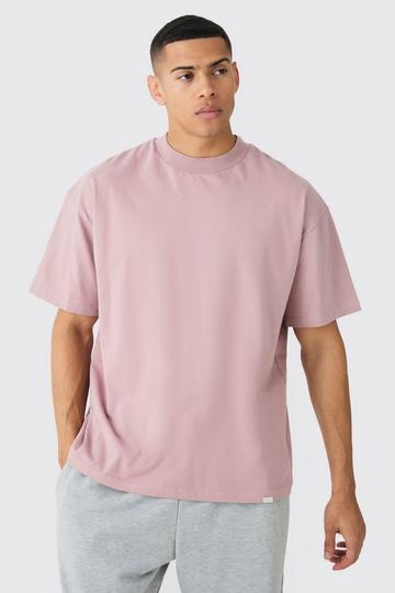 Oversized Extended Neck Boxy Heavyweight T-shirt rose