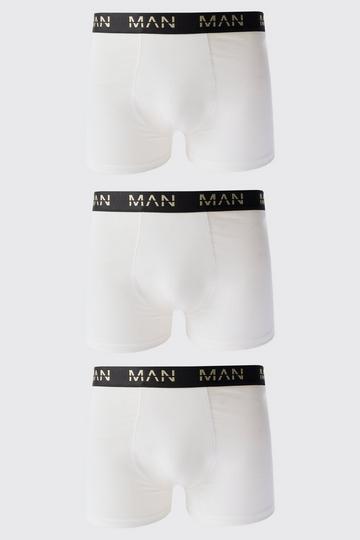 3 Pack Gold Man Dash Boxers In White white