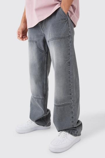 Grey Baggy Rigid Carpenter Jeans