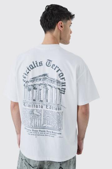 Oversized Heavyweight Gothic Text T-shirt white