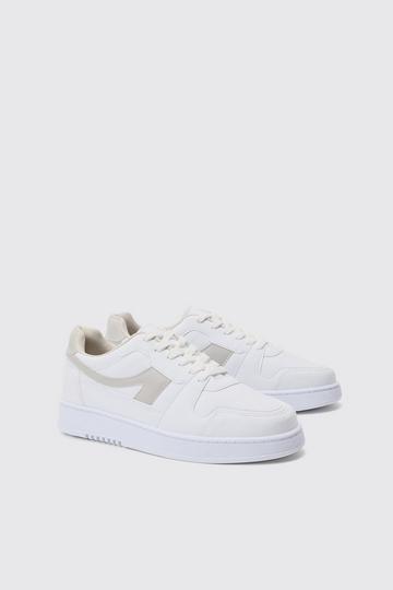 Contrast Panel Chunky Trainers In Stone stone