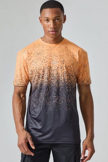 Man Active Gym Orange Ombre Set In Sleeve T-shirt orange