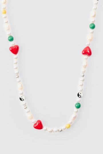 Bead And Pearl Necklace multi