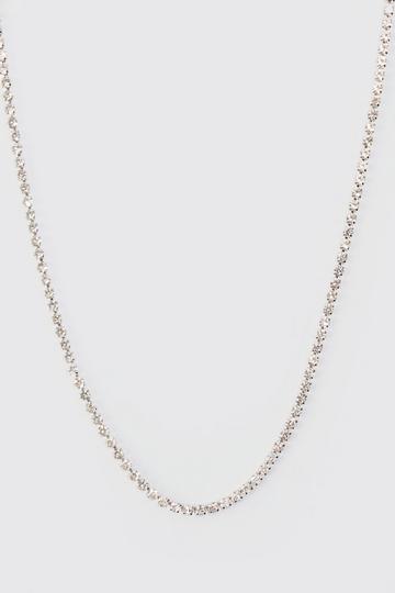 Silver Iced Chain Necklace In Silver