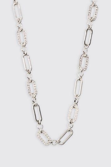 Silver Chain Link Necklace In Silver