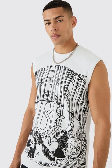 Large Scale Printed Heavy Ribbed Tank white