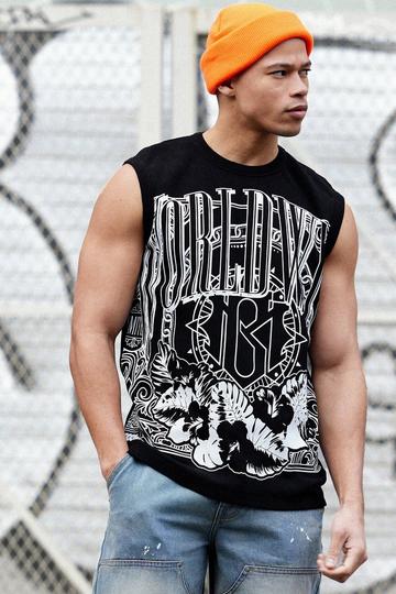 Large Scale Printed Heavy Ribbed Tank black