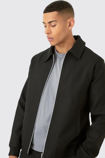 Black Smart Harrington Jacket