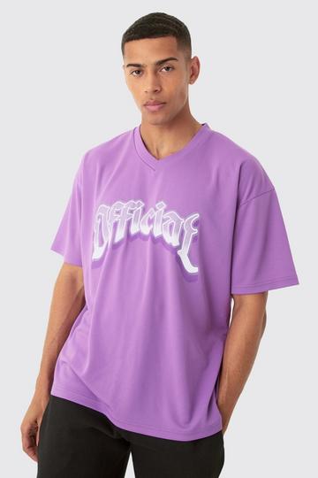 Oversized Official Mesh Varsity Top purple