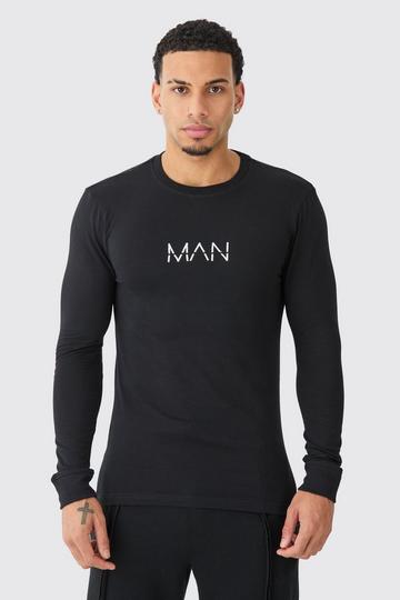 Man Dash Muscle Fit Long Sleeve T-shirt black