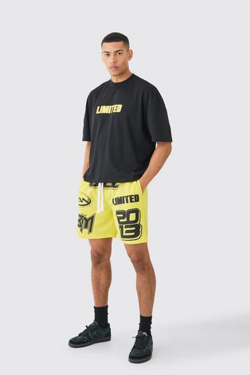 Oversized Boxy Limited T-shirt & Mesh Basketball Shorts black