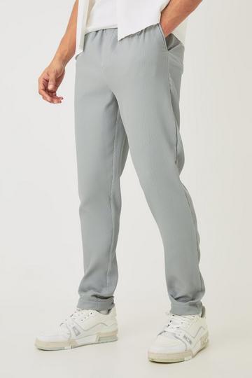 Pleated Slim Elasticated Waistband Trouser grey