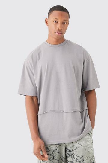 Oversized Raw Layer T-shirt charcoal