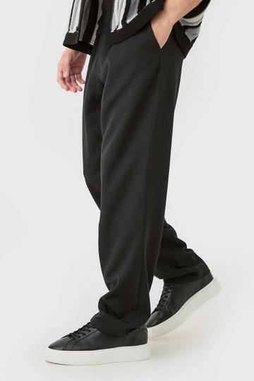 Drawcord Waist Straight Trousers black