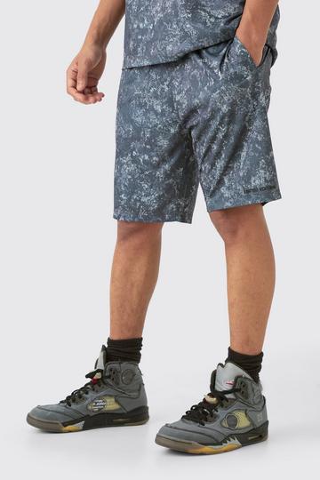 Concrete Print Limited Edition Basketball Shorts charcoal
