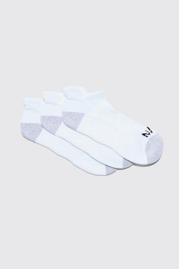 Man Active Cushioned Training Trainer 3 Pack Socks white