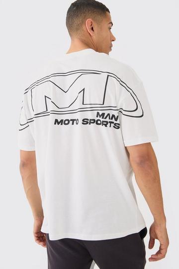 Oversized Over Seams Moto Sport T-shirt white
