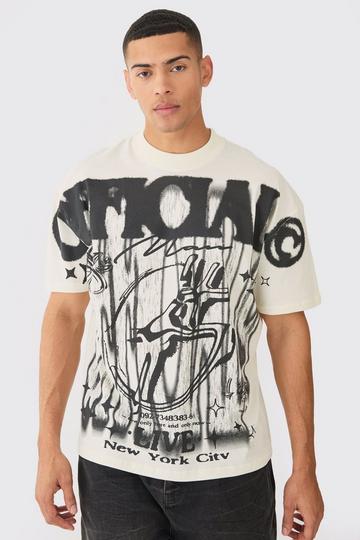 Oversized Over Seams Official Graphic T-shirt ecru