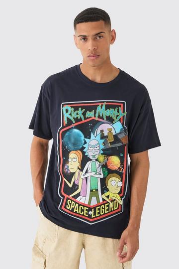 Loose Rick And Morty Cartoon License T-shirt navy