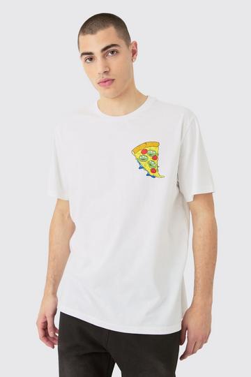 Oversized Disney Toy Story Pizza License T-shirt white