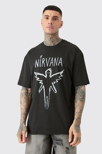 Black Tall Oversize Nirvana License T-shirt Black