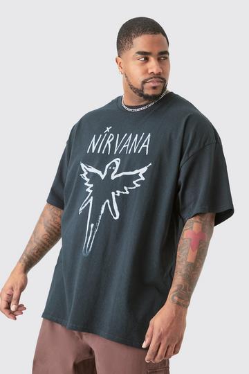 Plus Oversize Nirvana License T-shirt Black black