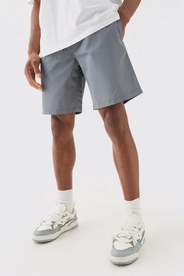 Elastic Waist Comfort Nylon Shorts grey