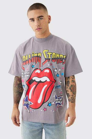 Oversized Rolling Stones Large Scale License T-shirt charcoal