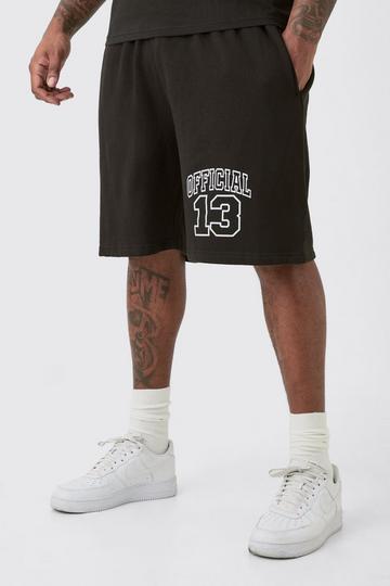 Plus Oversized Fit Official Jersey band Shorts black