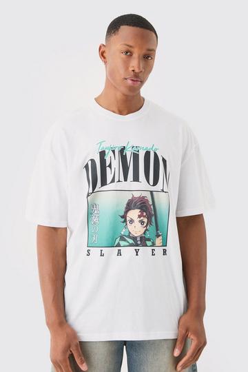 Oversized Demon Slayer Anime License T-shirt white
